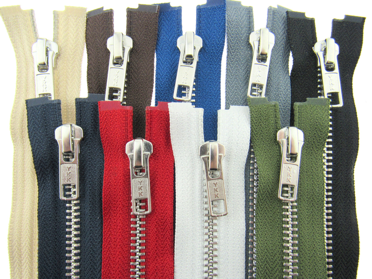 Gray Zipper Heavy Duty Zipper 11 inch Metal Zipper Medium Gray 11” Metal Heavy Duty Zippers Non Separating Sewing Zipper Craft Zippers