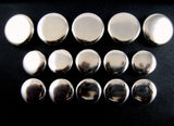 Polished Metal Silver Blazer Buttons Complete Set of Plain Blazer Buttons (B568)