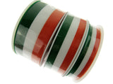 Irish Ribbon - Green, White Orange Striped Tri Colour Ribbon - 15mm, 25mm, 40mm