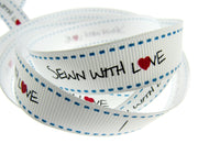Bertie's Bows WHITE "Label" Grosgrain Ribbon - 16mm x 3m - Handmade, Knitted Etc