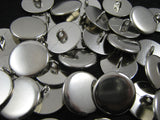 Round Polished Silver Metal Blazer Buttons with Shank 15mm & 20mm Best Quality