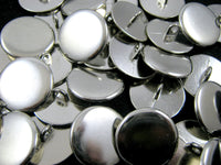 Round Polished Silver Metal Blazer Buttons with Shank 15mm & 20mm Best Quality