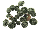 ANTIQUE SILVER TURKS HEAD PLASTIC BUTTONS 15mm, 19mm & 23mm - ThreadandTrimmings