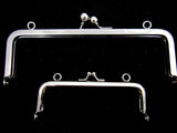 ** SILVER METAL PURSE FRAMES With KISS CLASP and HOLES - ThreadandTrimmings