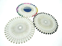Colour  Headed Pin Wheels - 40 Pins Per Wheel - Easy To Pick Up And Use - Handy