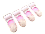 Pink Suspender Ends - 2 x Pair (4 ends) 35mm Long - 15mm Insert