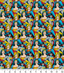 Cotton Fabric with Heroines Catwoman Superwoman Wonderwoman Theme 100% Cotton