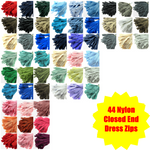 Mixed Nylon Dress Craft Zips - Autolock - 44 Assorted Colours - 10 Sizes 6"-22"