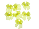 Mini Satin Ribbon Bows with Single Pearl - Choose From 20+ Colours - 22mm x 26mm