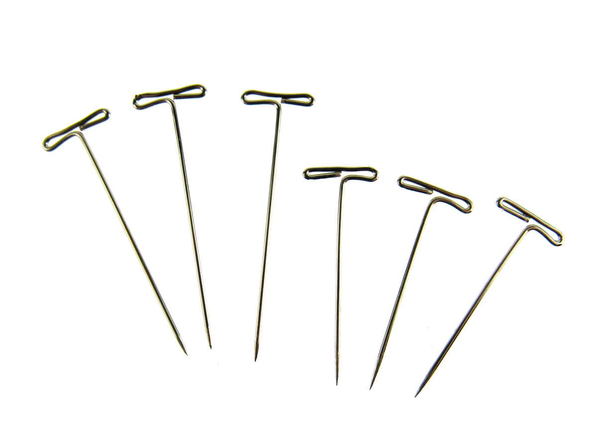 NICKEL PLATED HARD STEEL T PINS T-PIN T-HEAD MACRAME MODELLING CRAFT 3 Sizes