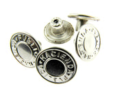 Round Hammer On Jean Buttons - 17mm Plastic Shank With Metal "Hacienda" Cap 3 - ThreadandTrimmings