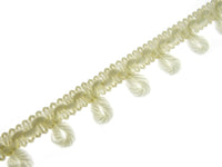 Woolen Braided Fringe Trimmings - Natural Colour Mix - 25mm - Trim By The Meter