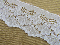 White Scalloped Flat Lace - 48mm Wide - Made in Nottingham UK - 3 Meters - 6394