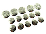 SILVER PLASTIC CRESTED BLAZER BUTTONS - 3 Sizes 15mm 18mm 21mm - With Shank CX23 - ThreadandTrimmings