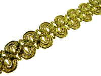 Lurex Braid With Scalloped Weave on Both Sides - 25mm Wide In Gold or Silver