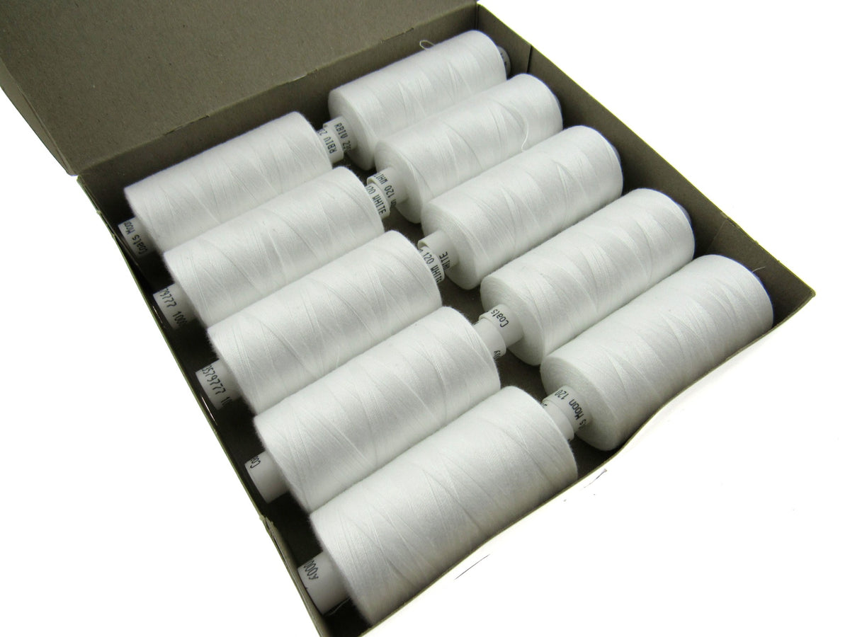 MOOACE Sewing Thread Cotton Black Thread 1000 Yards Per Spools Set of 10