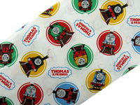 White Cotton Fabric with Colourful Classic Printed Thomas Train & Friends
