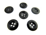 Round Black Four Hole Trouser Buttons - 18mm (CM101)