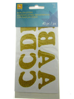 Iron On Glitter Letters in Gold or Silver - 40 pcs (8811)