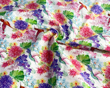 Pastel Cotton Fabric with Digitally Printed Tropical Paradise Theme 59" Wide