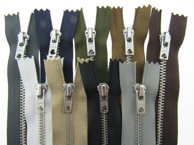 Metal closed end trouser zips