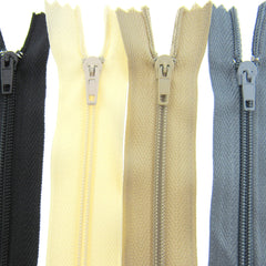 Cushion zips in 4 colours, black, cream, grey and beige
