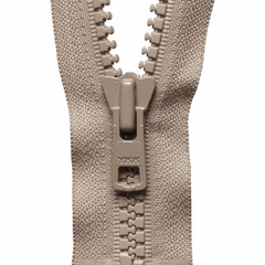 Heavy duty plastic ykk open end zip in beige