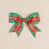 Tartan Christmas Double Bows - Ribbon Bows with Tails - 8cm - 4 Cols - 3 x Bows