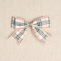 Tartan Christmas Double Bows - Ribbon Bows with Tails - 8cm - 4 Cols - 3 x Bows