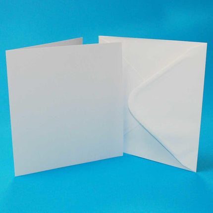 Craft UK straight edge card blanks 170x170mm 300gsm with envelopes 25 pack white or ivory Thread and Trimmings
