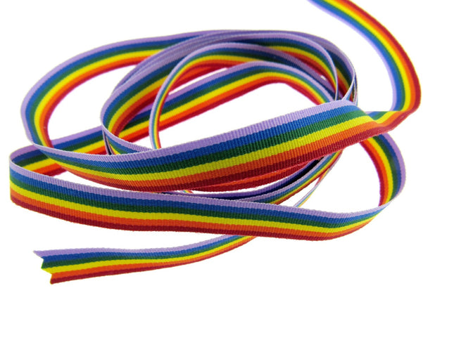 Rainbow Ribbon Gay Pride LGBTQ Festival Celebration 50m Roll 10mm 25mm 35mm Bulk