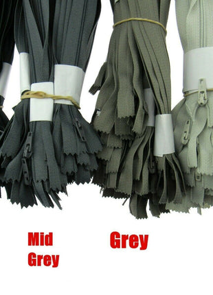 5 Pack Nylon Closed End Trebla Zips 3mm Dark Neutrals Cushion Fasteners - ThreadandTrimmings