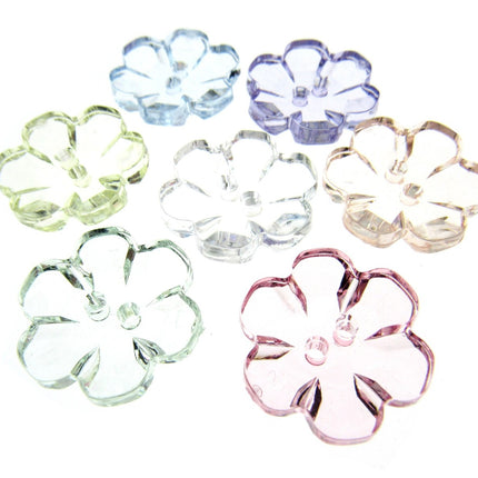 Daisy Flower Shaped Crystal Clear Buttons Cutout Petalled Sewing Craft 10-20mm