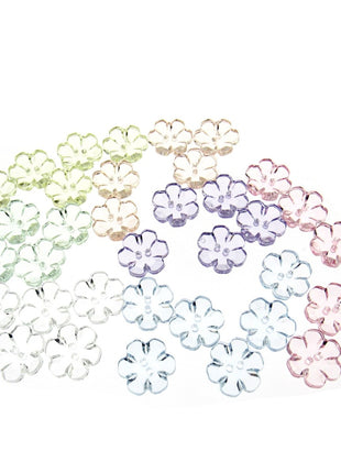 Daisy Flower Shaped Crystal Clear Buttons Cutout Petalled Sewing Craft 10-20mm - ThreadandTrimmings