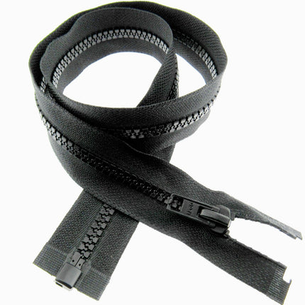 Heavy Duty Plastic Open End Zip Chunky Moulded Delrin 6mm Fastener Jacket Coat - ThreadandTrimmings