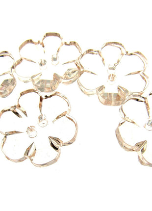 Daisy Flower Shaped Crystal Clear Buttons Cutout Petalled Sewing Craft 10-20mm - ThreadandTrimmings
