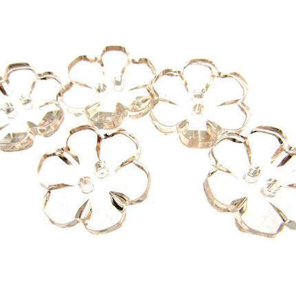 Daisy Flower Shaped Crystal Clear Buttons Cutout Petalled Sewing Craft 10-20mm