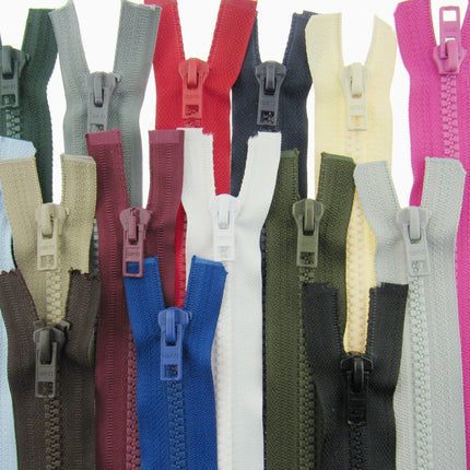 Heavy Duty Plastic Open End Zip Chunky Moulded Delrin 6mm Fastener Jacket Coat - ThreadandTrimmings