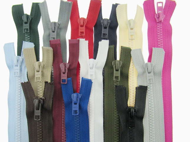 Heavy Duty Plastic Open End Zip Chunky Moulded Delrin 6mm Fastener Jacket Coat - ThreadandTrimmings