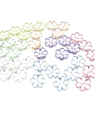 Daisy Flower Shaped Crystal Clear Buttons Cutout Petalled Sewing Craft 10-20mm - ThreadandTrimmings