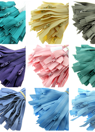 5 Pack Nylon Closed End Trebla Zips 3mm Dark Neutrals Cushion Fasteners - ThreadandTrimmings