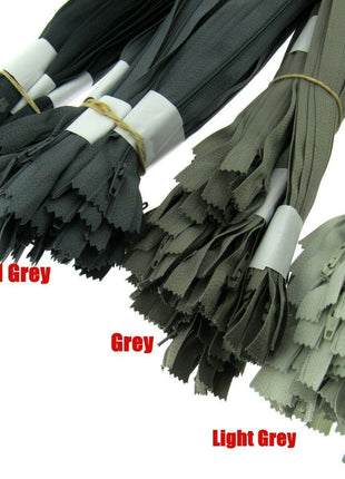 5 Pack Nylon Closed End Trebla Zips 3mm Dark Neutrals Cushion Fasteners - ThreadandTrimmings