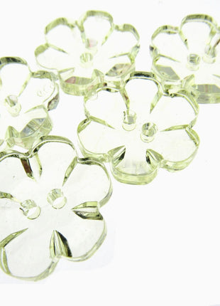 Daisy Flower Shaped Crystal Clear Buttons Cutout Petalled Sewing Craft 10-20mm - ThreadandTrimmings