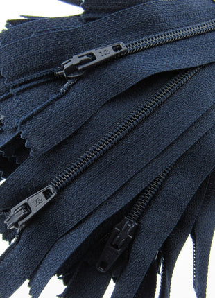 5 Pack Nylon Closed End Trebla Zips 3mm Dark Neutrals Cushion Fasteners - ThreadandTrimmings