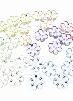 Daisy Flower Shaped Crystal Clear Buttons Cutout Petalled Sewing Craft 10-20mm - ThreadandTrimmings