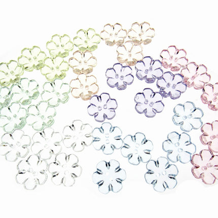Daisy Flower Shaped Crystal Clear Buttons Cutout Petalled Sewing Craft 10-20mm