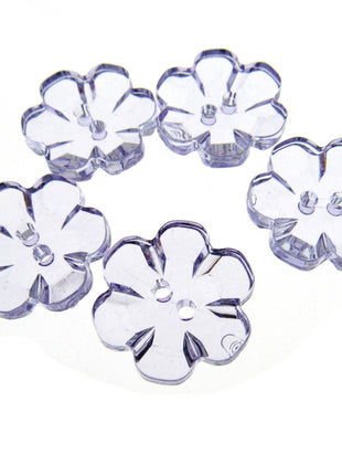 Daisy Flower Shaped Crystal Clear Buttons Cutout Petalled Sewing Craft 10-20mm - ThreadandTrimmings