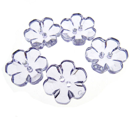 Daisy Flower Shaped Crystal Clear Buttons Cutout Petalled Sewing Craft 10-20mm