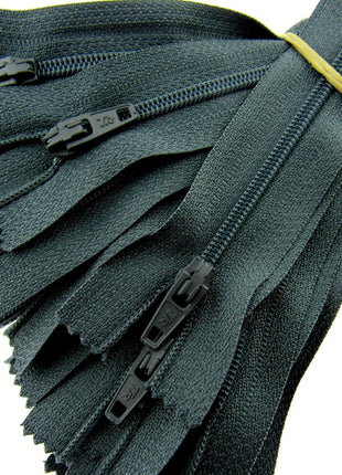 5 Pack Nylon Closed End Trebla Zips 3mm Dark Neutrals Cushion Fasteners - ThreadandTrimmings