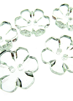 Daisy Flower Shaped Crystal Clear Buttons Cutout Petalled Sewing Craft 10-20mm - ThreadandTrimmings